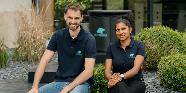 Anne-SOphie Hélias et Joaquim Manuel co-fondateur d'Ice Boost la marque française de bains froids