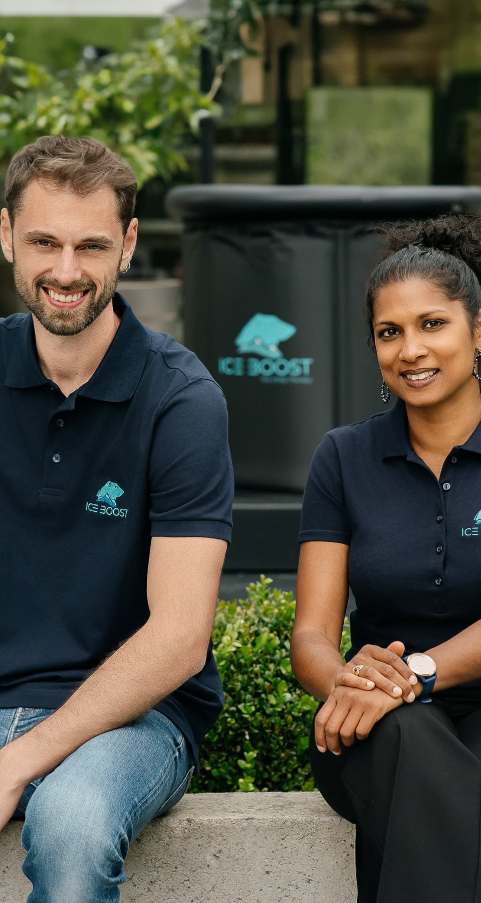 Joaquim Manuel et Anne-Sophie Hélias, dirigeants des bains froids français Ice Boost