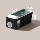 Bain froid Ultimate Pro d'Ice Boost en coloris noir avec les dimensions du produit